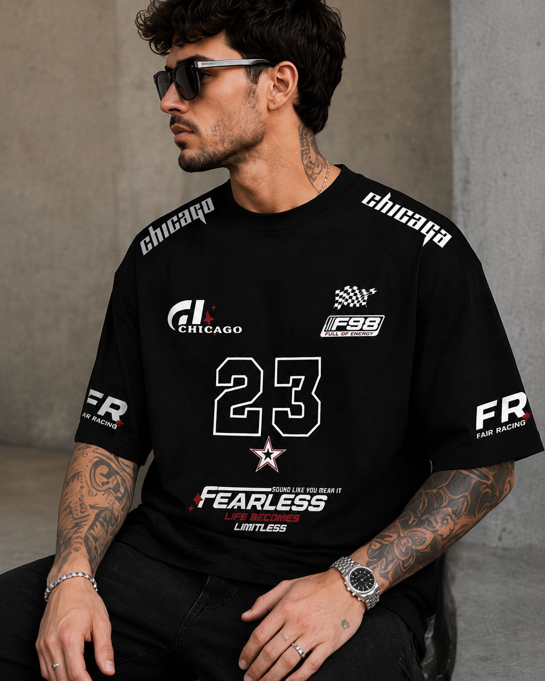 TOOT 23 Fearless Oversized T-Shirt – Black