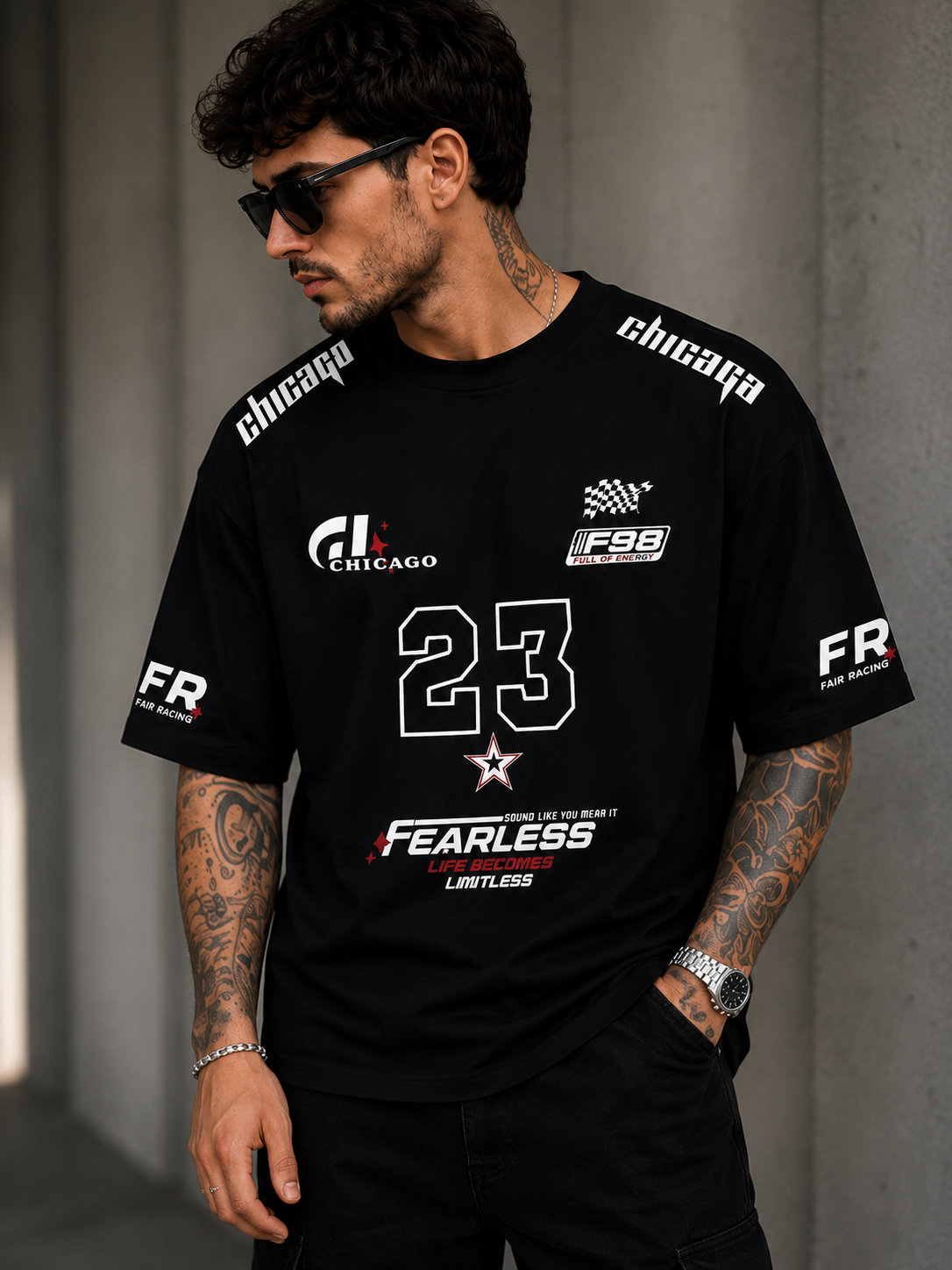 TOOT 23 Fearless Oversized T-Shirt – Black